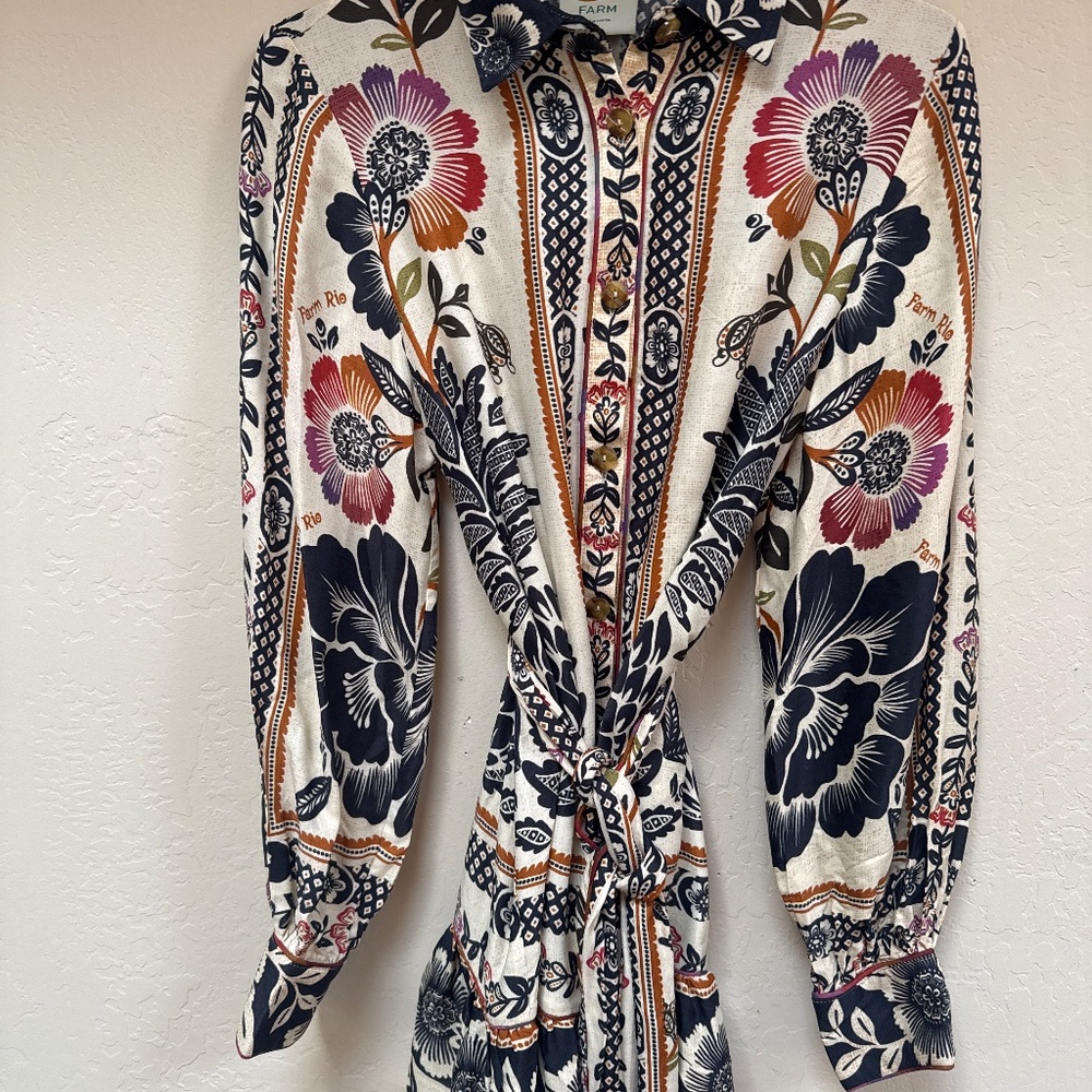 FARM Rio belted floral mini dress